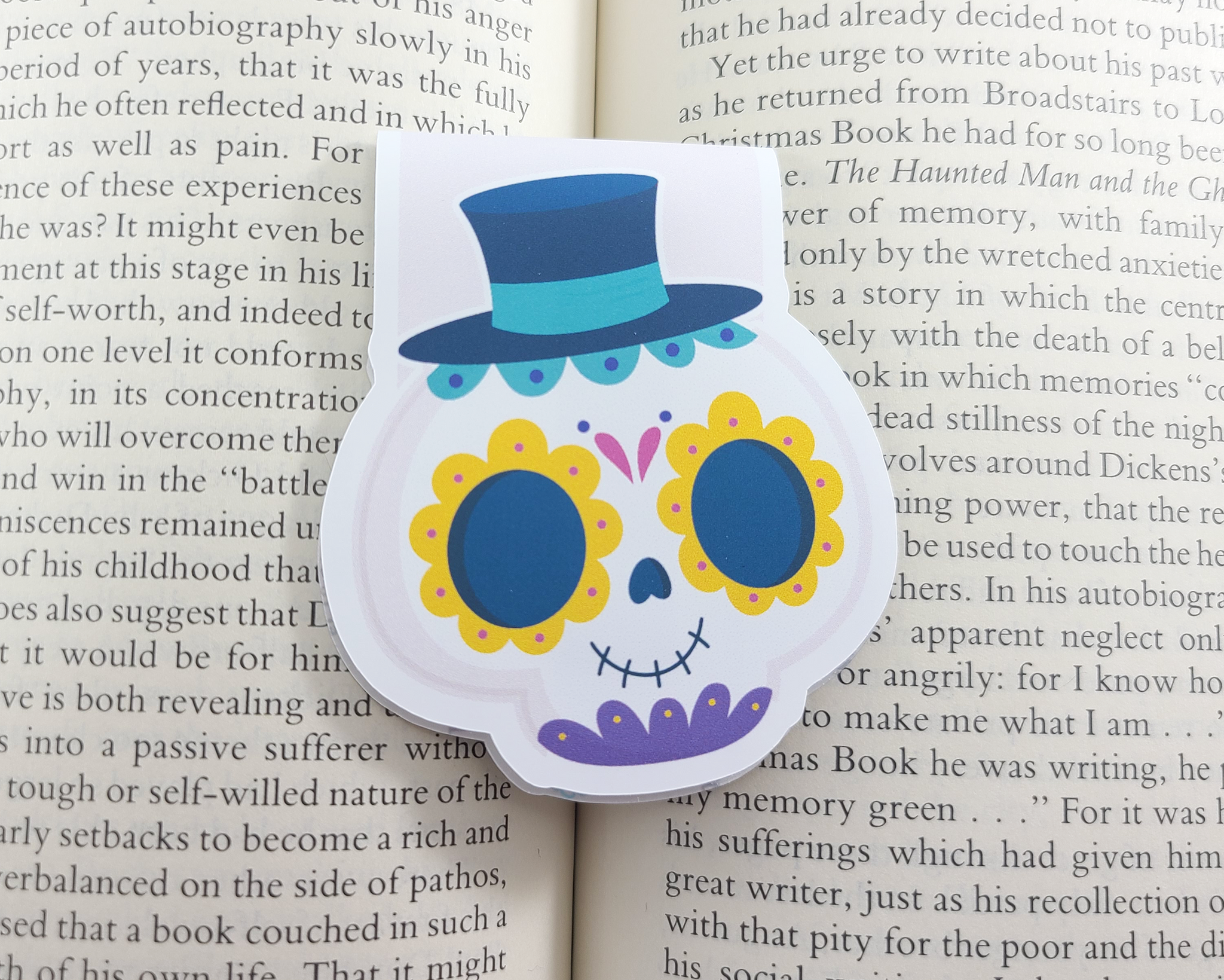 Day of the Dead Skull with Hat Bookmark