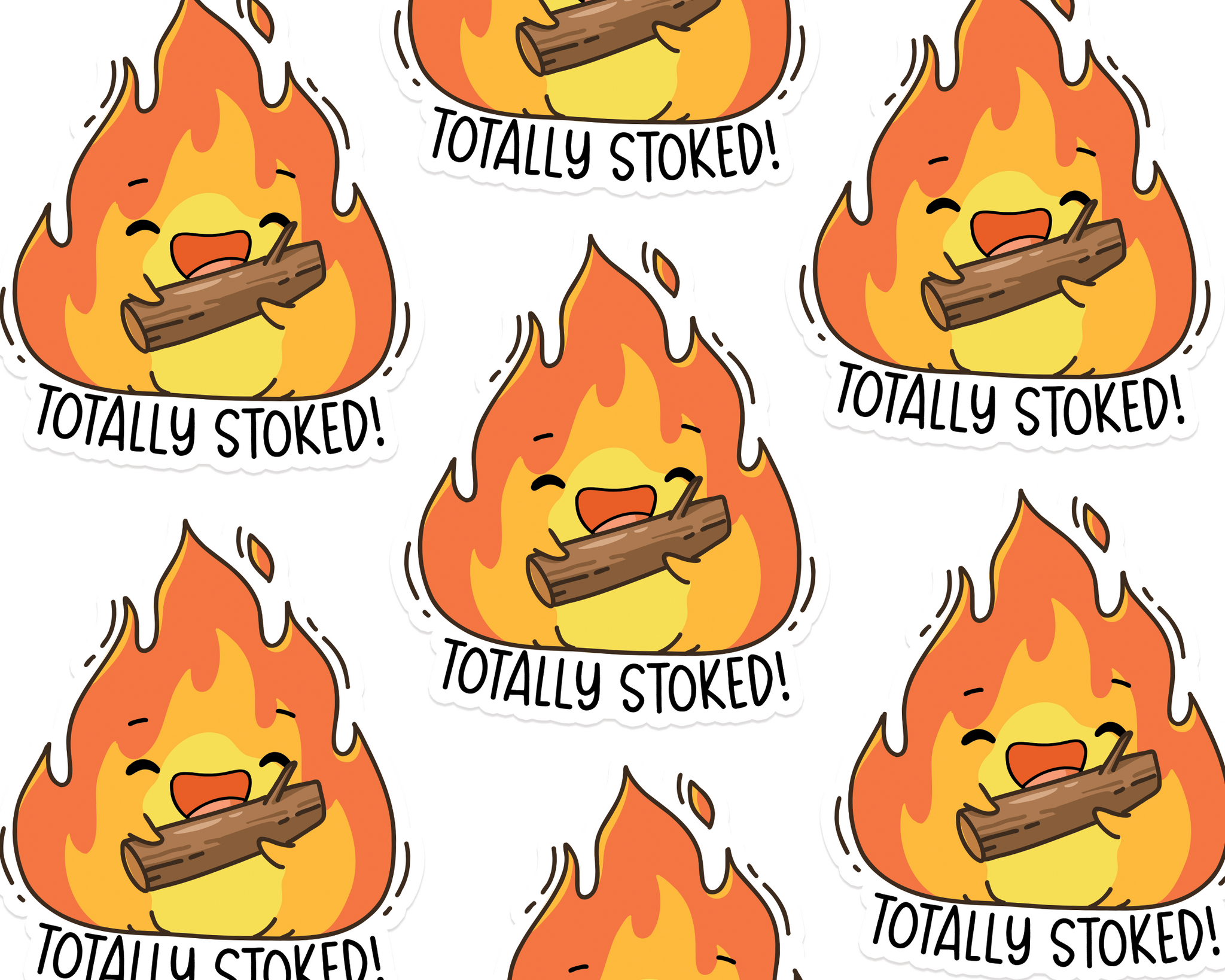 Fire Totally Stoked Sticker