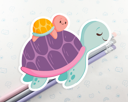 Turtle and Baby Sticker