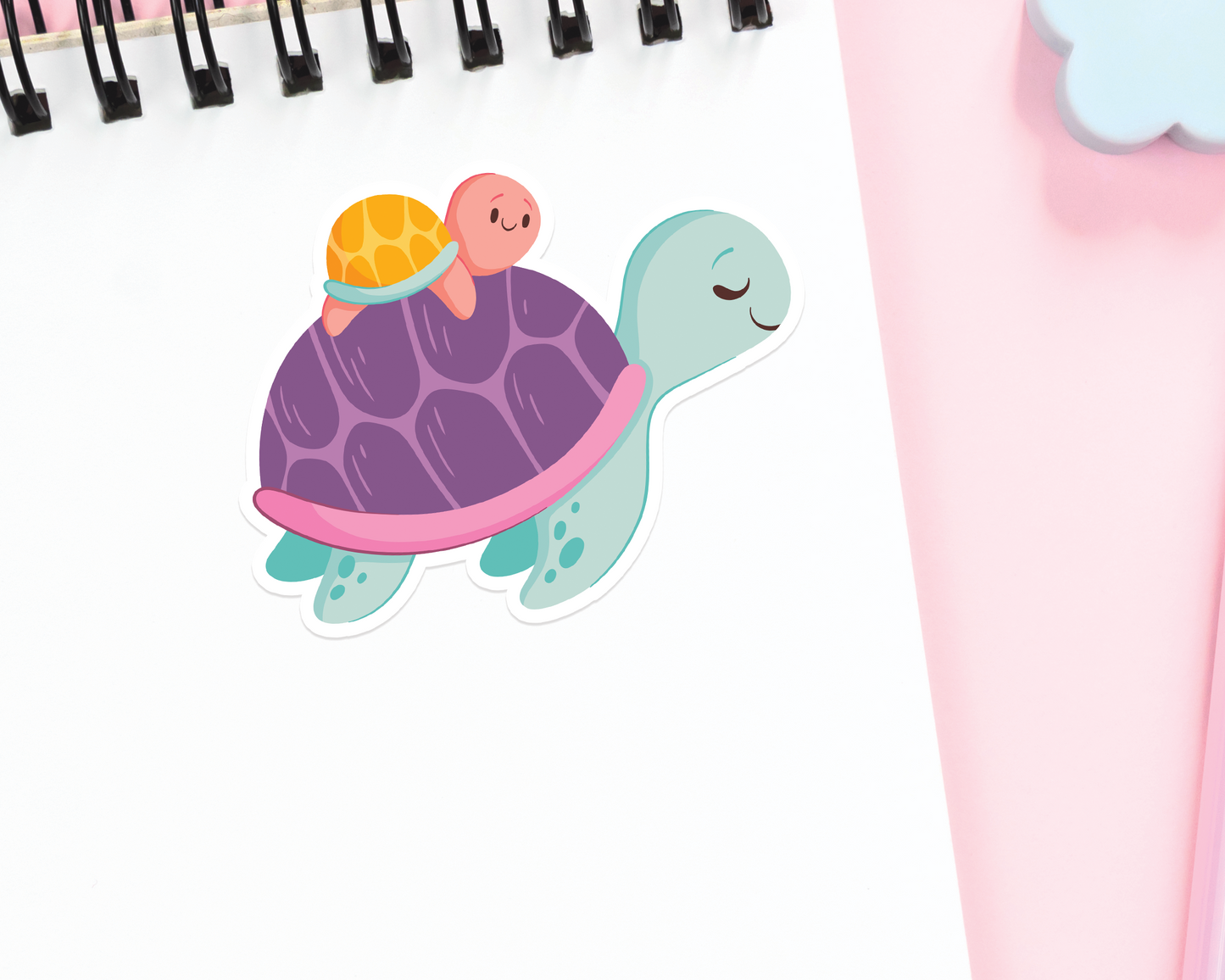Turtle and Baby Sticker
