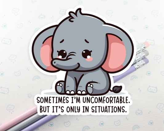 Uncomforable Elephant Sticker
