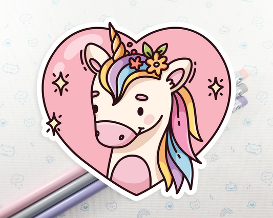 Unicorn Heart Sticker