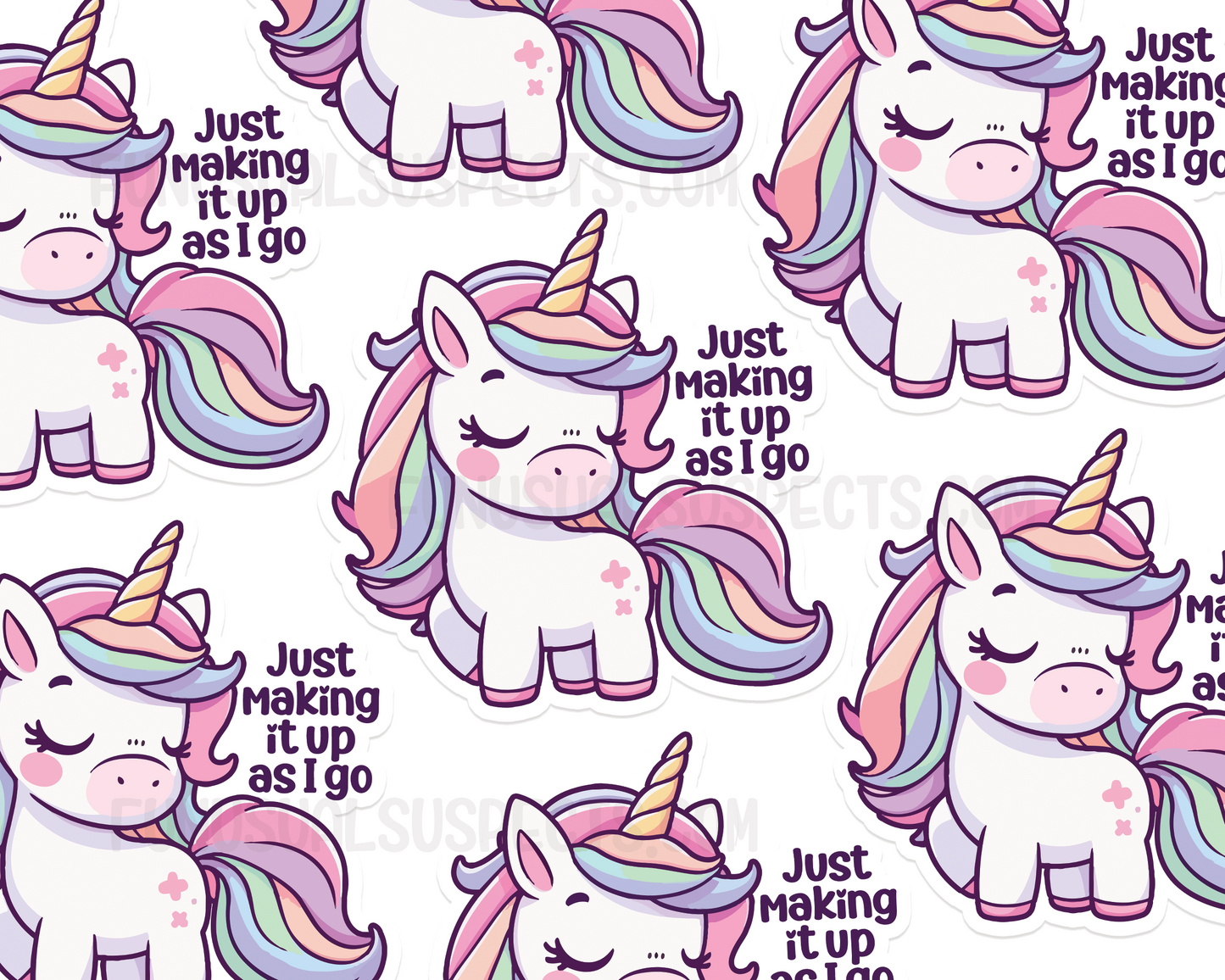 Unicorn Making It Up As I Go Sticker