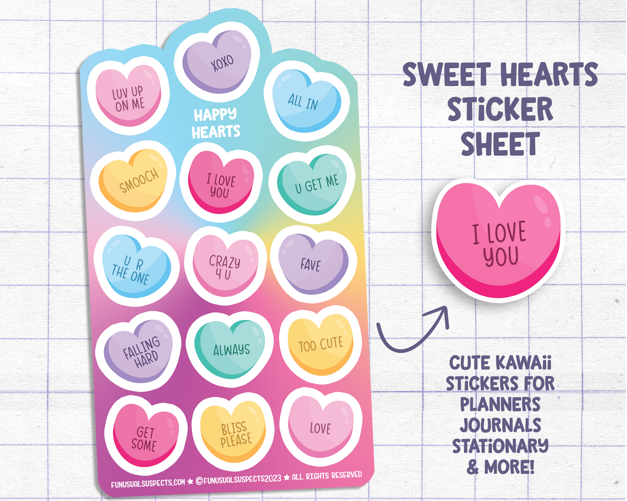 Valentine heart stickers