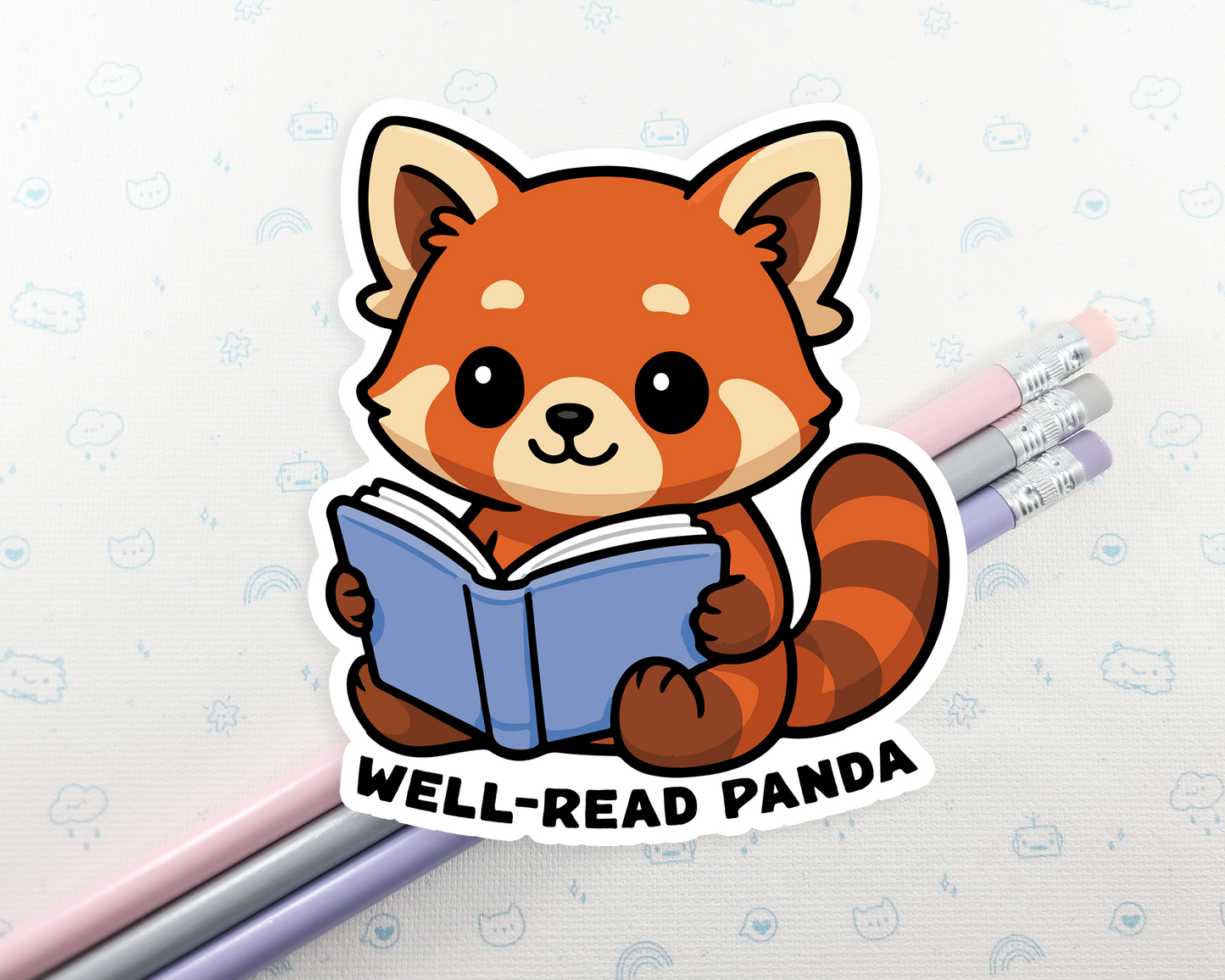 Well Read Panda Sticker