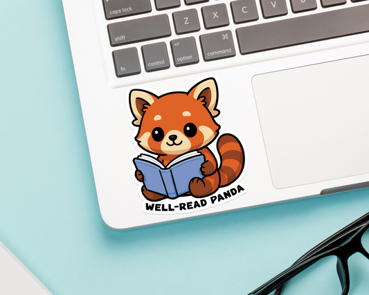 Well Read Panda Sticker