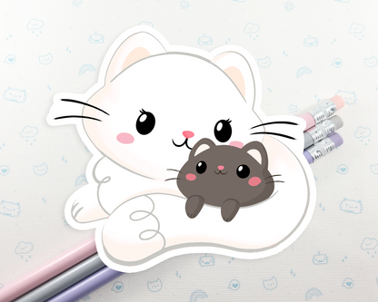 Cat Mom and Kitten Sticker