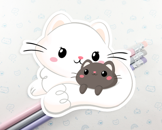 Cat Mom and Kitten Sticker