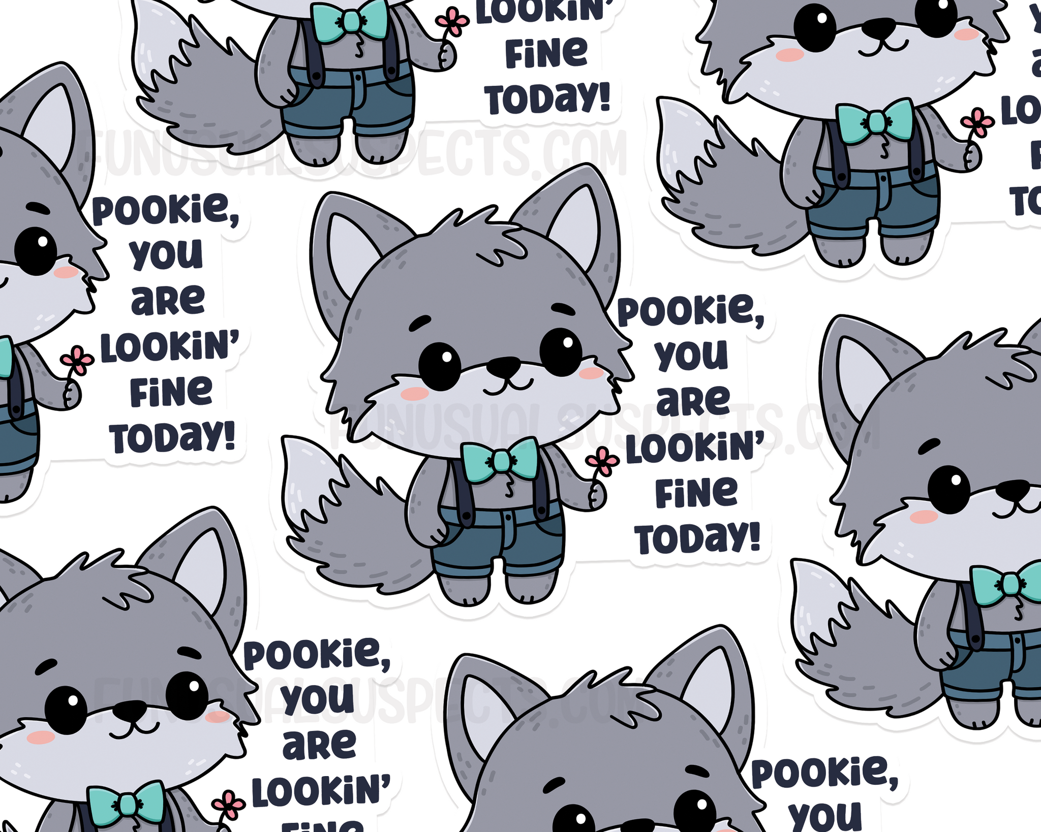 Wolf You Look Fine Today Sticker