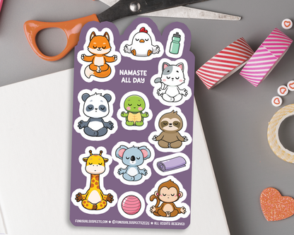 Yoga Animals Sticker Sheet