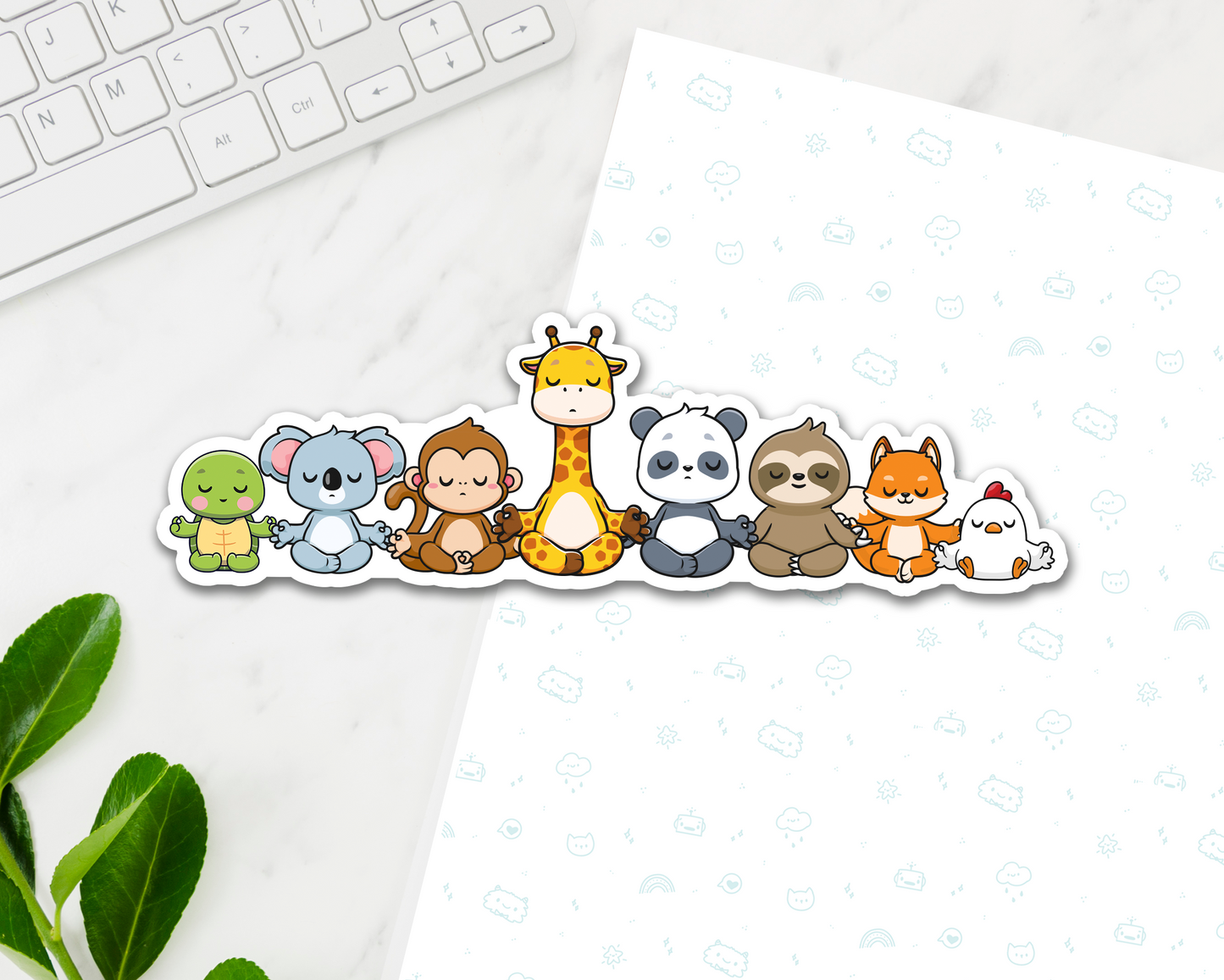 Yoga Animals Long Sticker