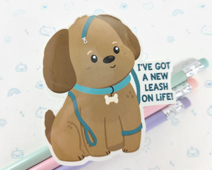 Dog New Leash Sticker