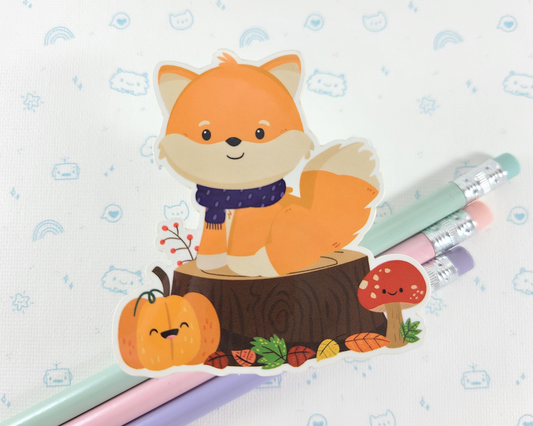 Fall Fox Scene Sticker