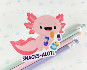 Axolotl Snacks Sticker