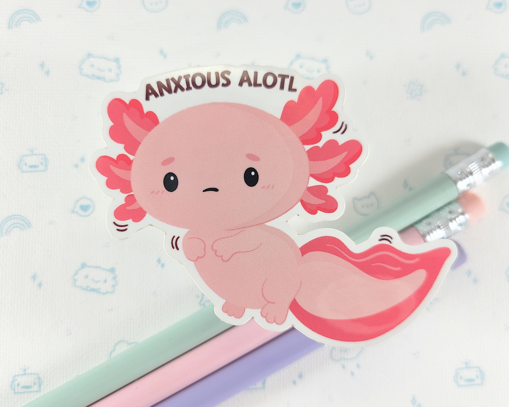 Axolotl Anxious Sticker