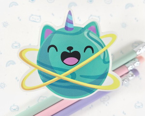 Cat Unicorn Planet Sticker