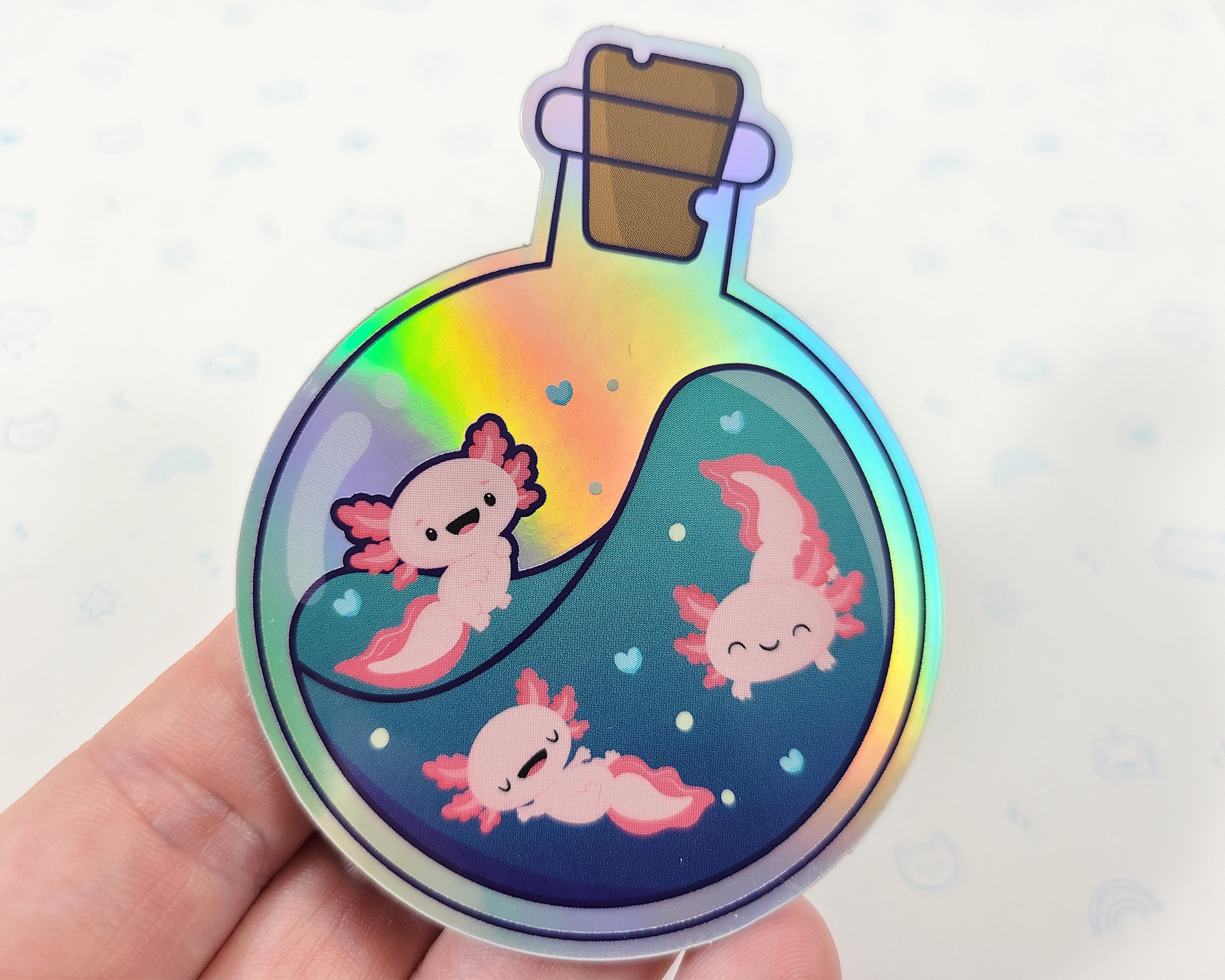 Holographic Axolotl Sticker
