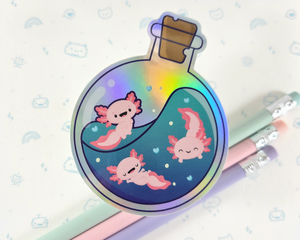 Holographic Axolotl Sticker