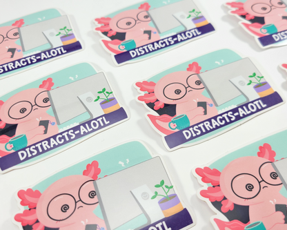 Axolotl Distracts Sticker