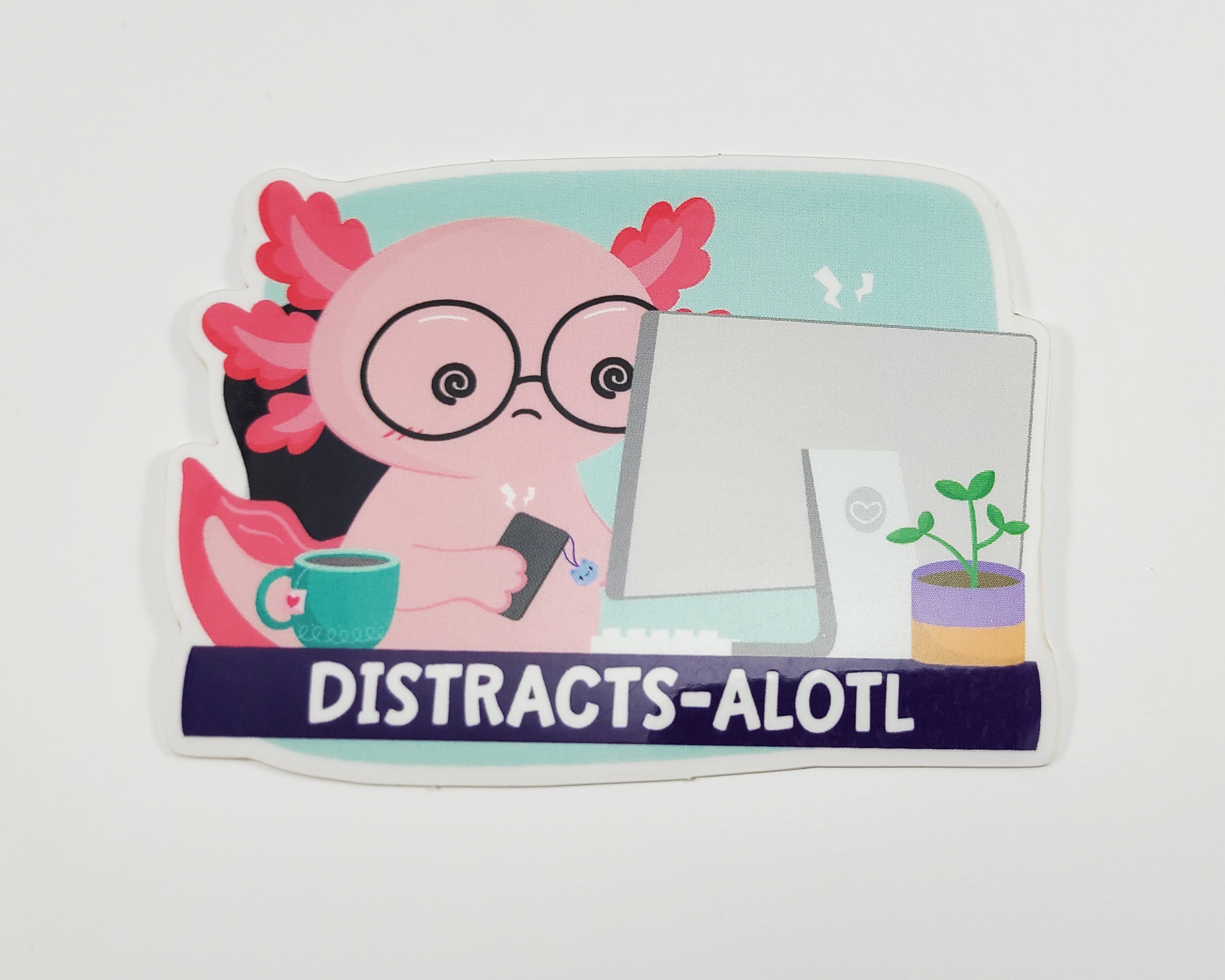 Axolotl Distracts Sticker