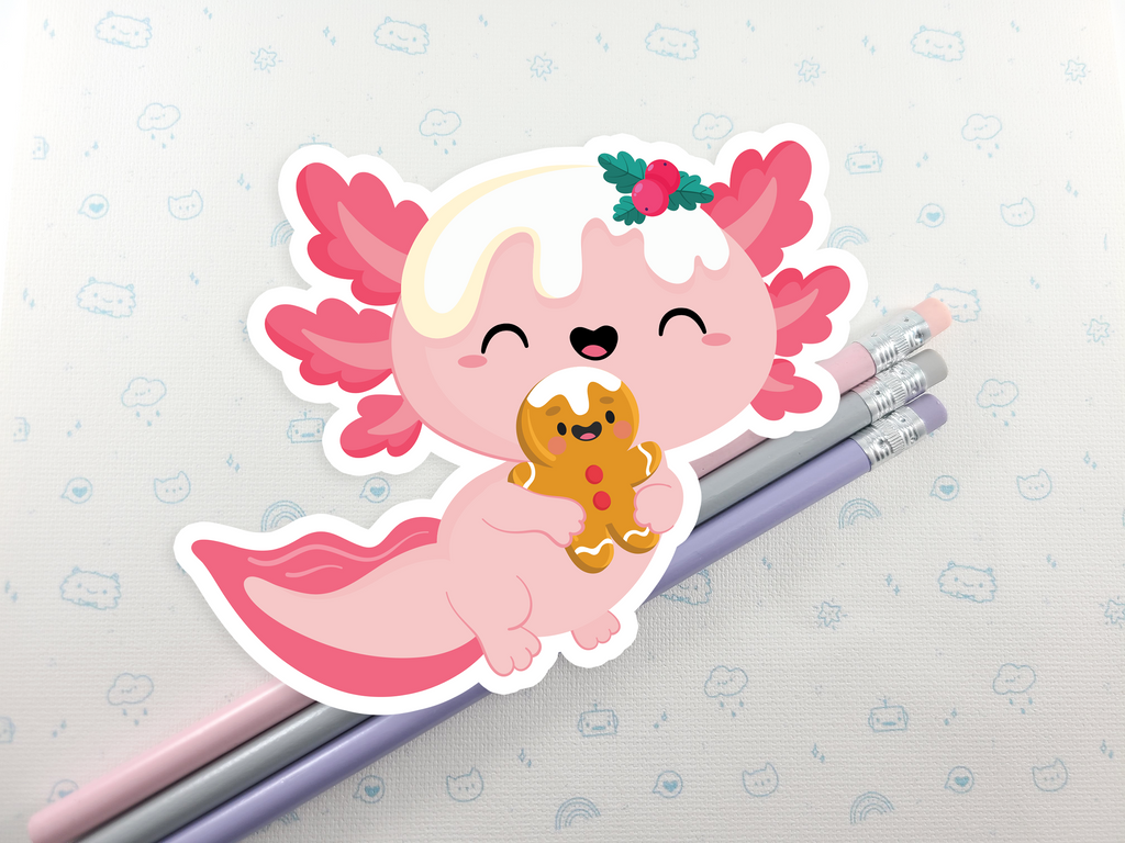 Axolotl with Gingerbread Sticker