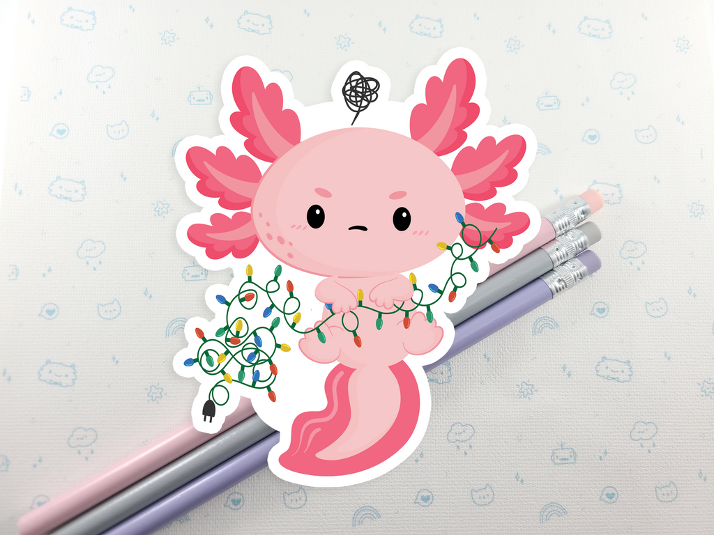Axolotl with Lights Sticker