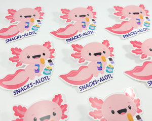 Axolotl Snacks Sticker