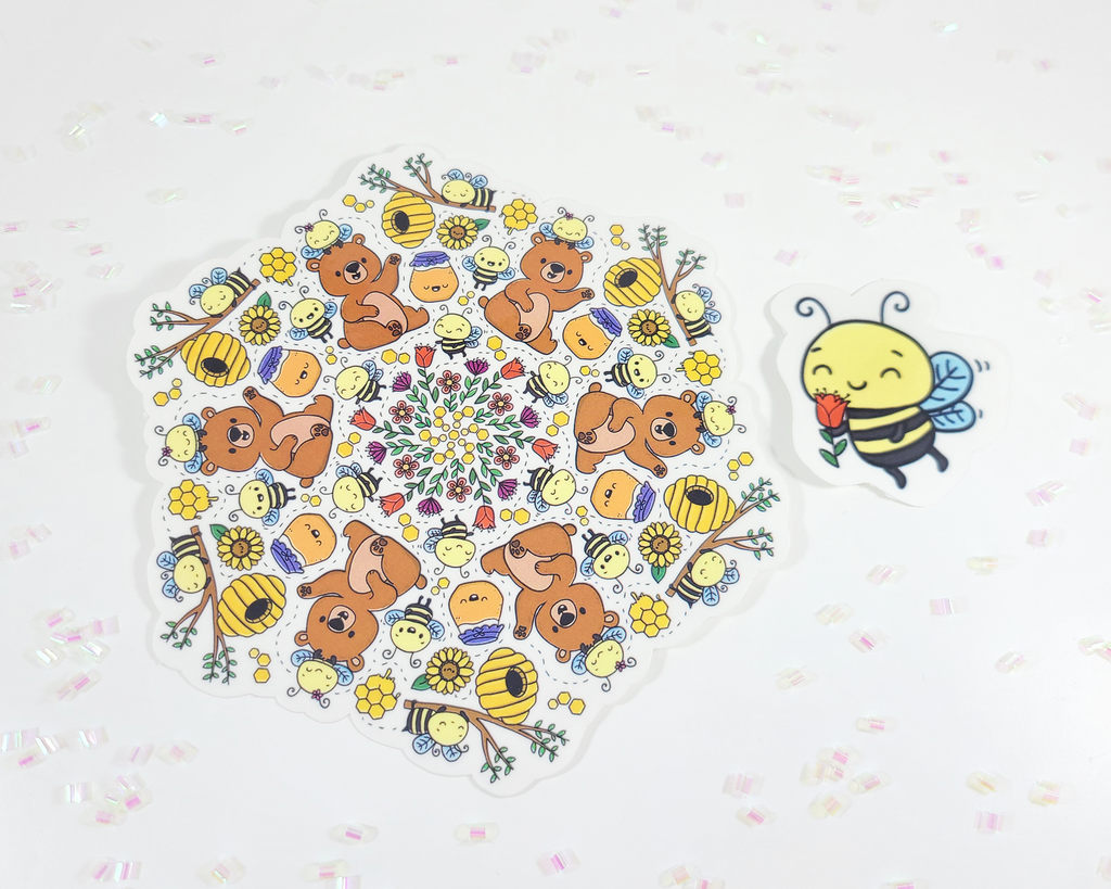Bears & Bees Mandala Sticker Set