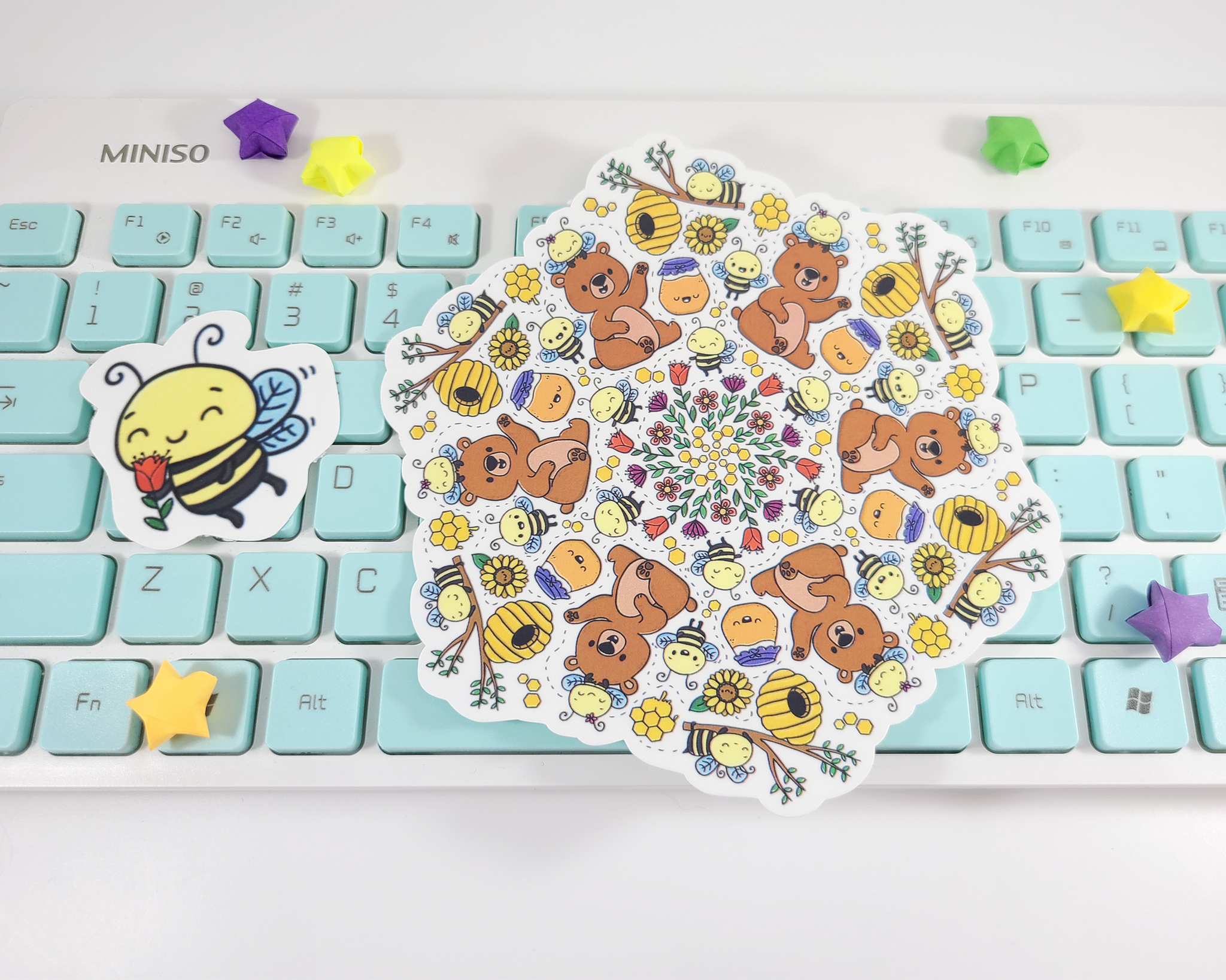 Bears & Bees Mandala Sticker Set