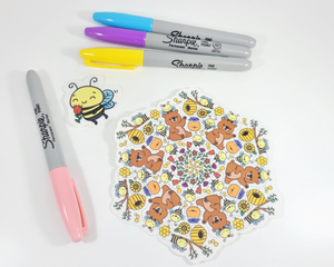 Bears & Bees Mandala Sticker Set