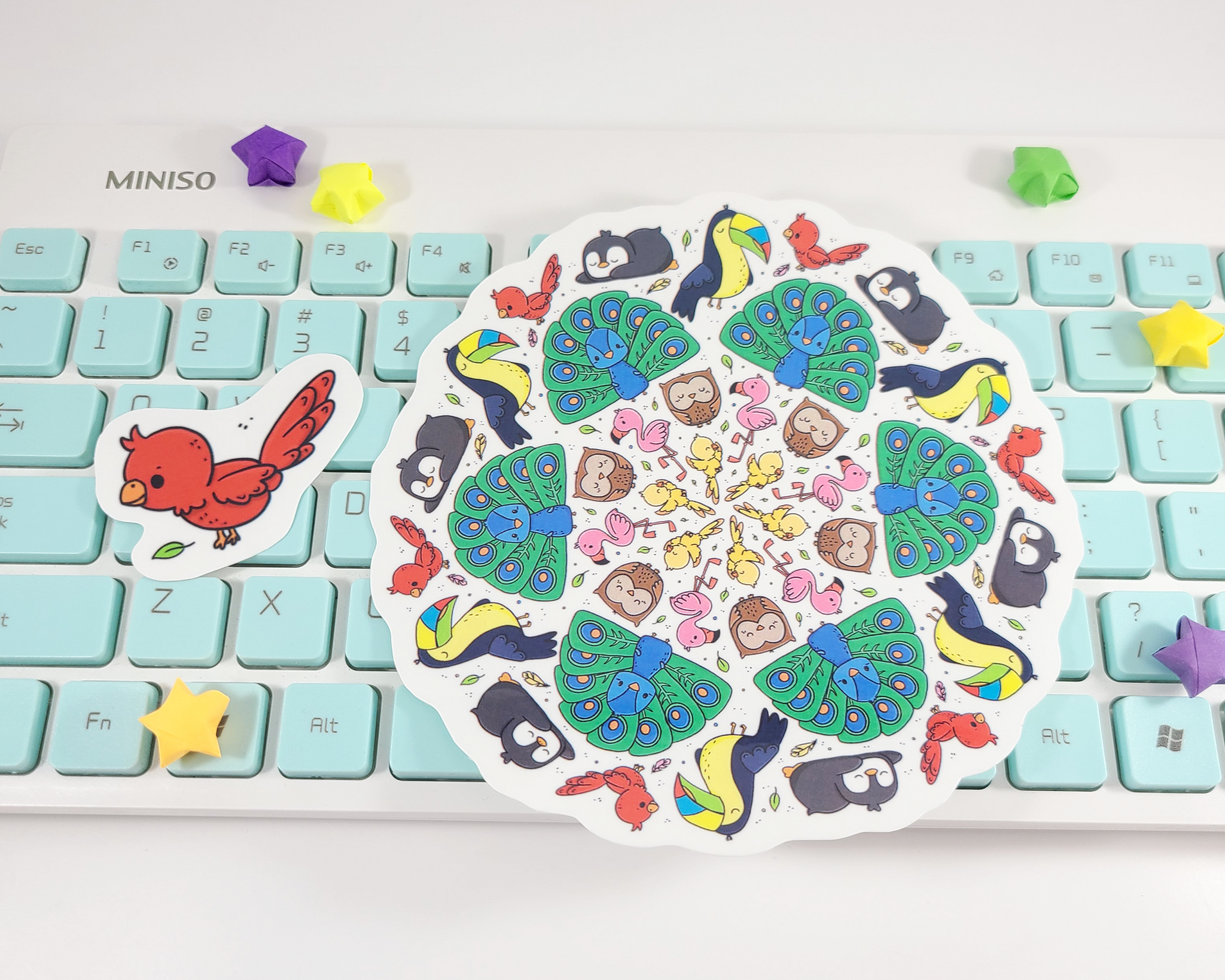 Birds Mandala Sticker Set