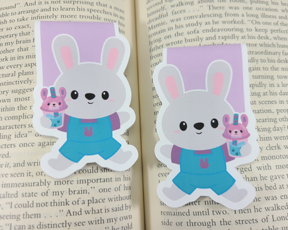 Boba Bunny Drinking Magnetic Bookmark