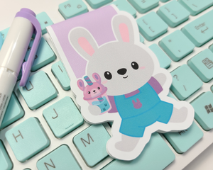 Boba Bunny Drinking Magnetic Bookmark