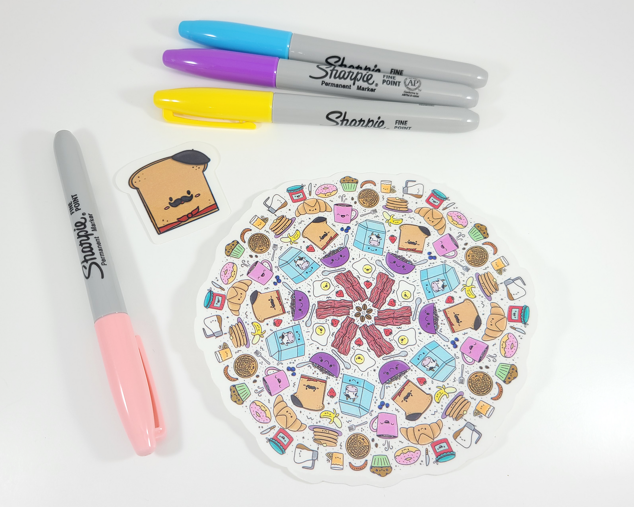 Breakfast Mandala Sticker Set