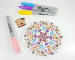 Breakfast Mandala Sticker Set
