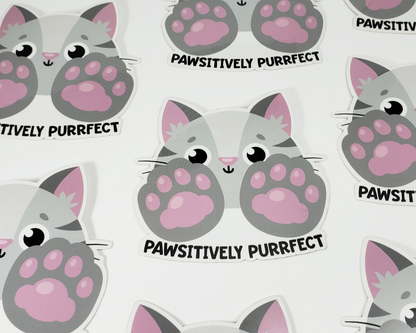 Cat Pawsitively Purrfect Sticker