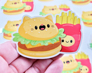 Cat Burger & Fries Sticker