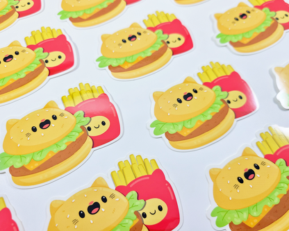 Cat Burger & Fries Sticker
