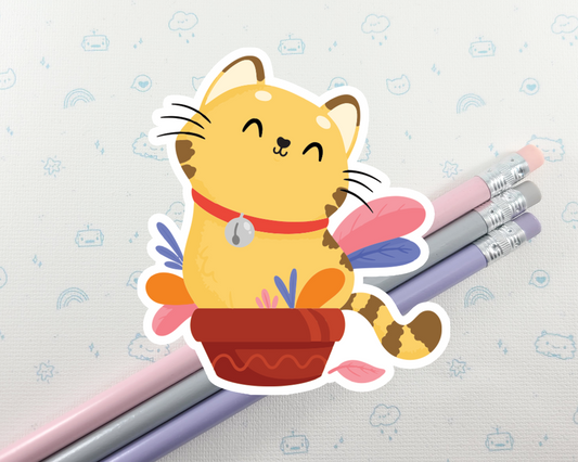 Cat in Pot Sticker