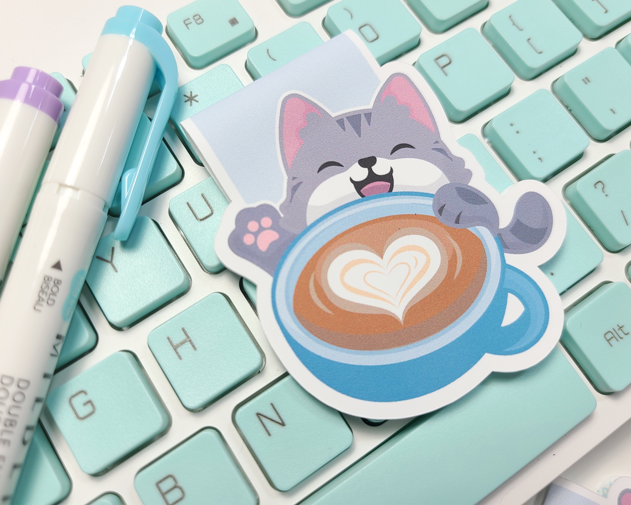 Cat Latte Magnetic Bookmark