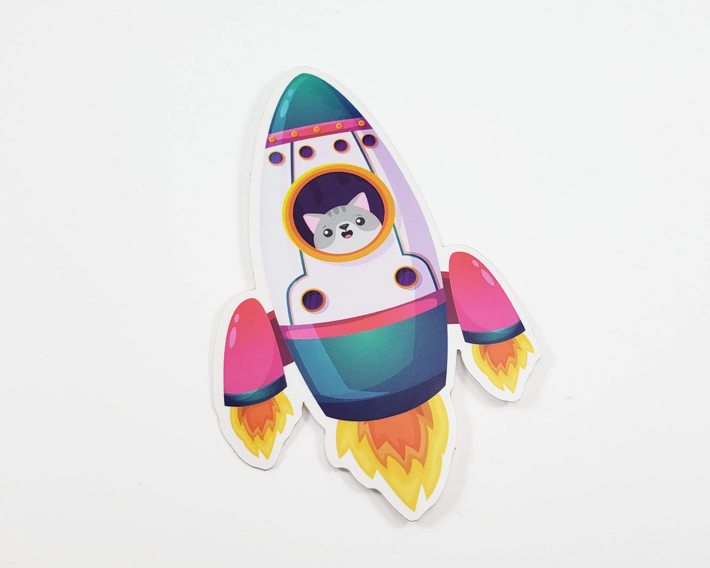 Cat Rocket Sticker
