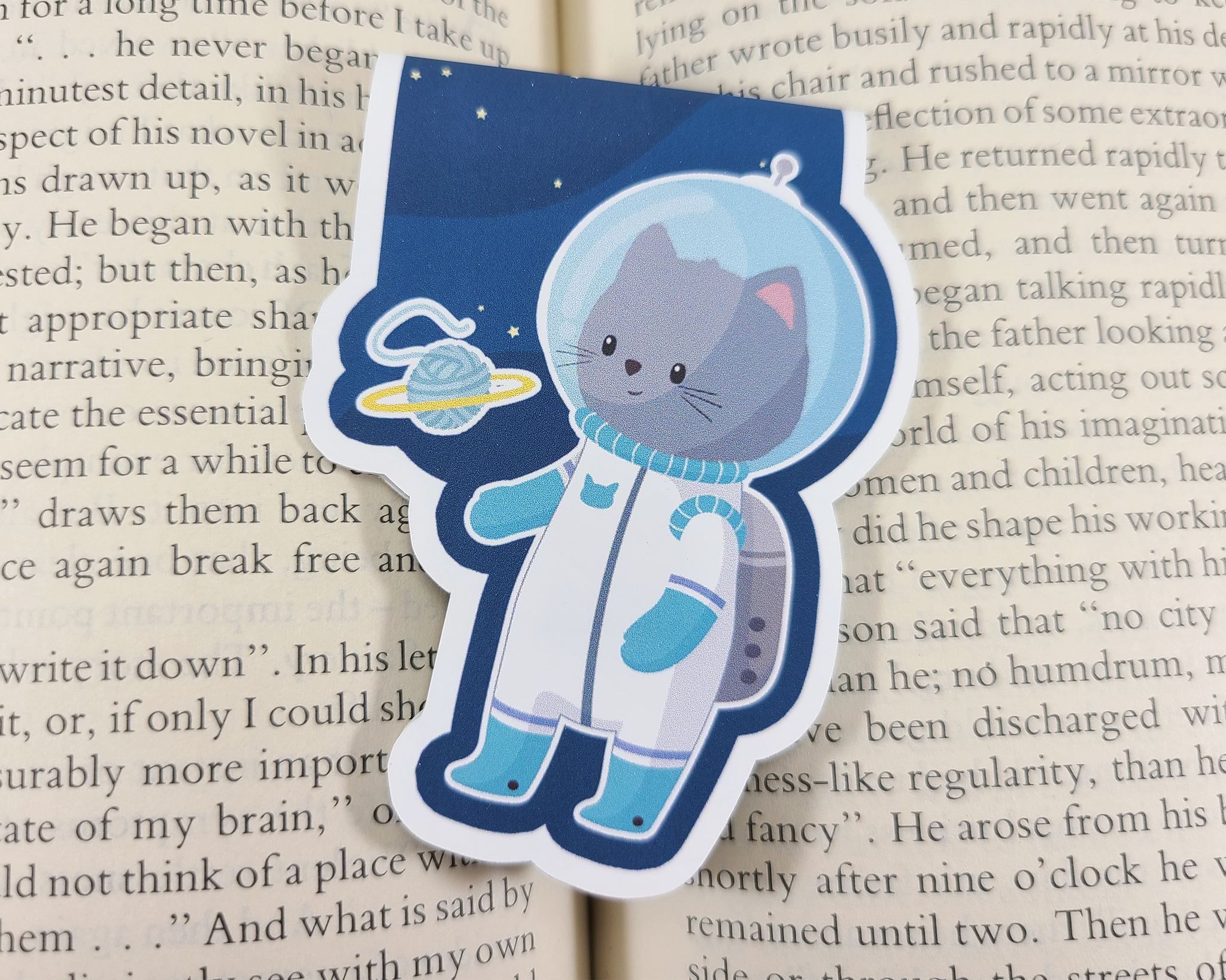 Cat Space Magnetic Bookmark