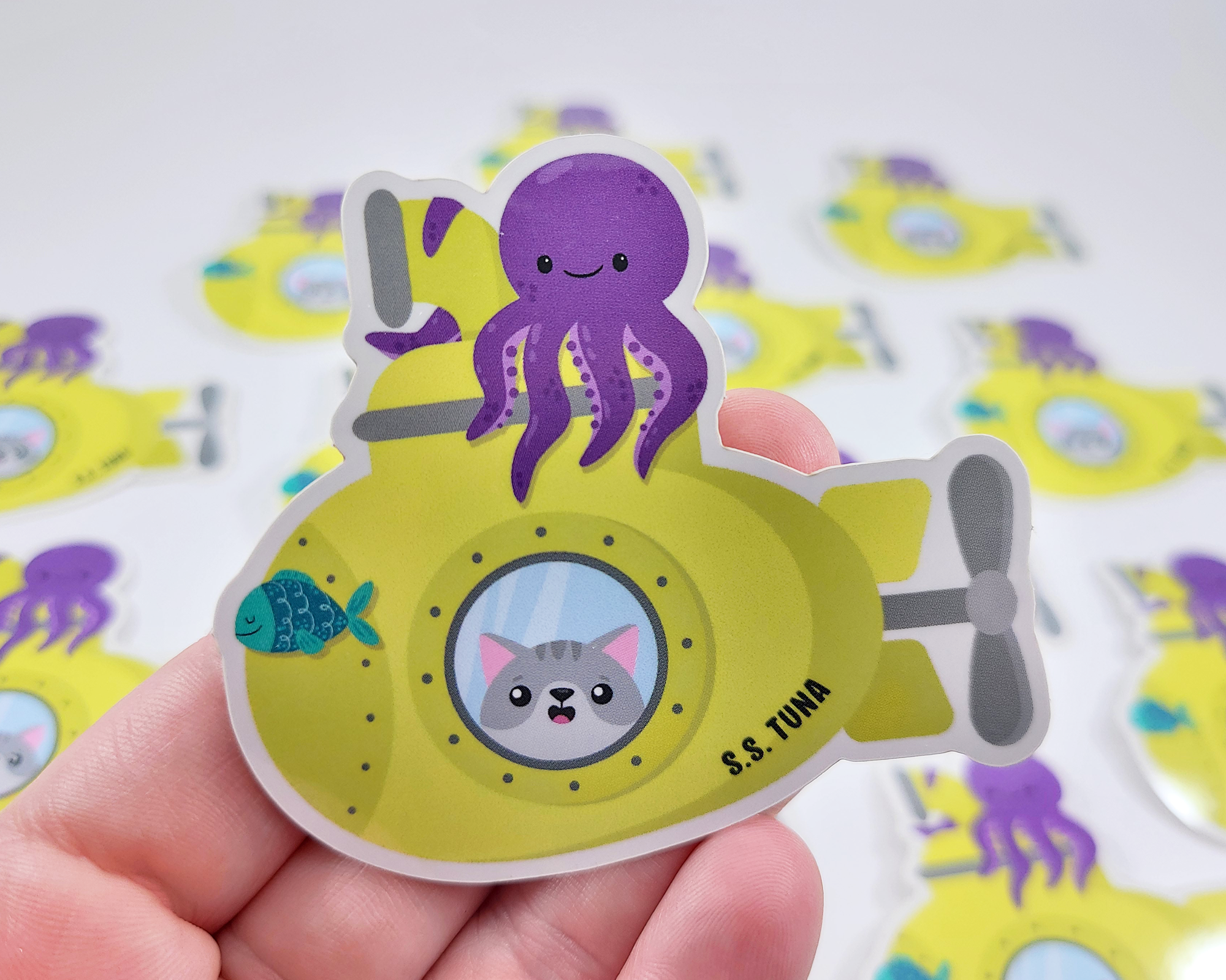 Cat Submarine Sticker