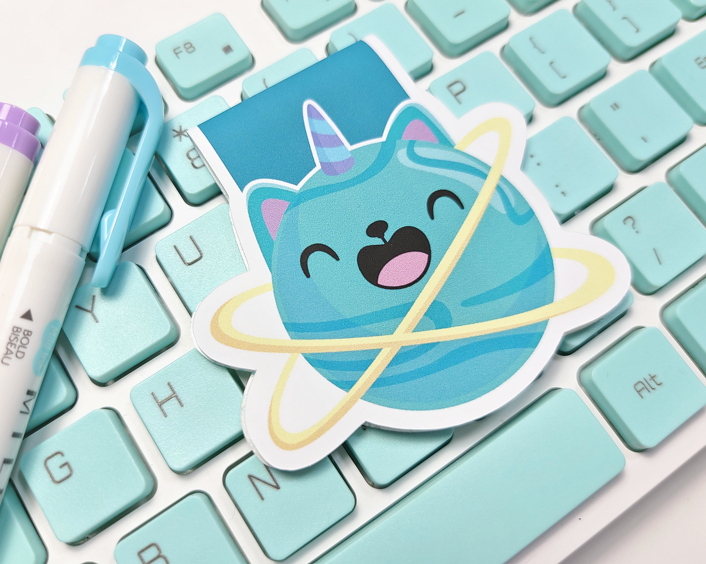 Cat Unicorn Planet Magnetic Bookmark
