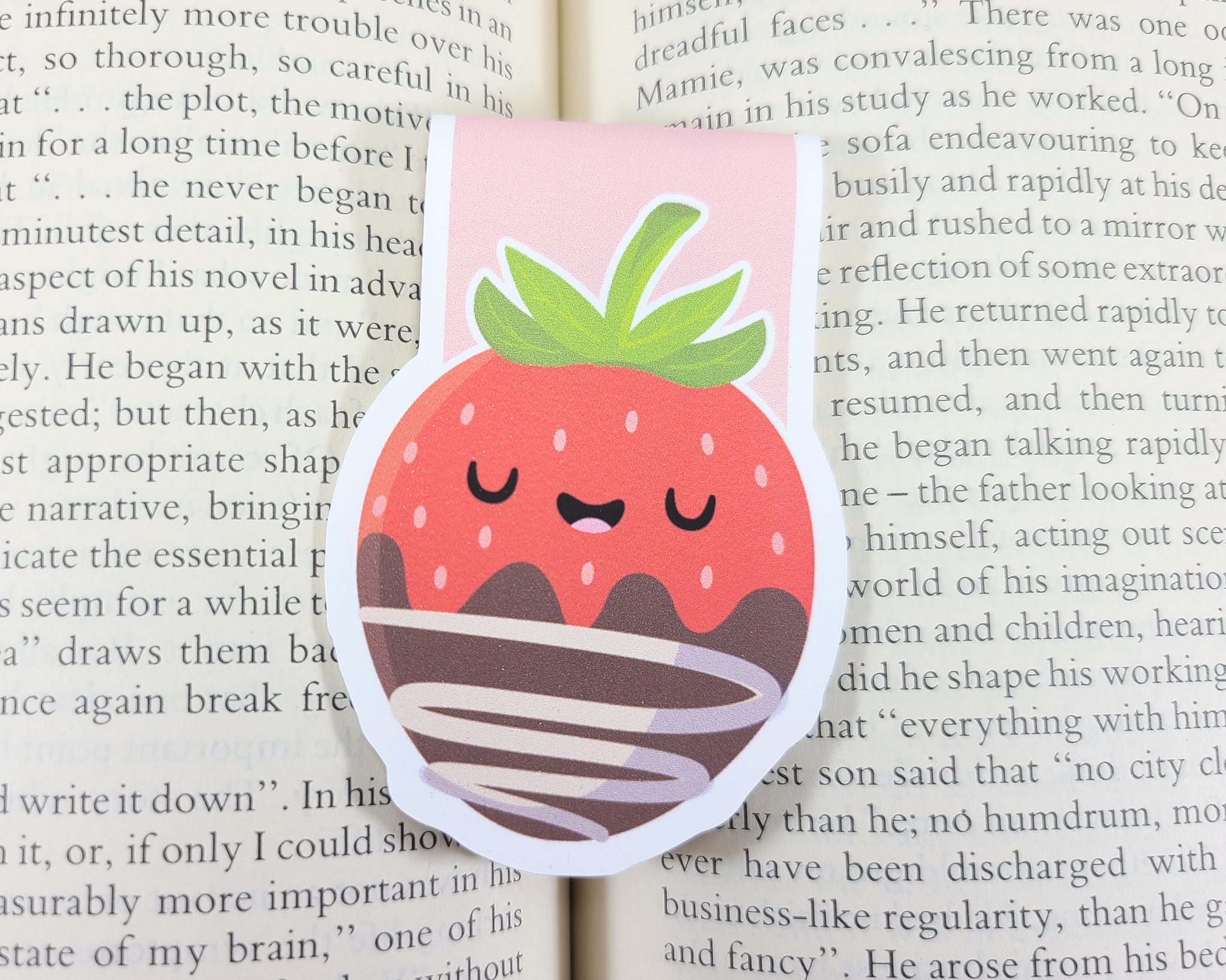Chocolate Strawberry Magnetic Bookmark