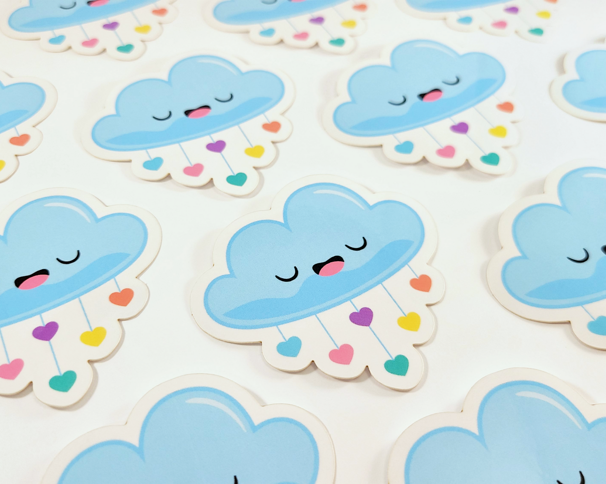 Cloud Rainbow Drops Sticker