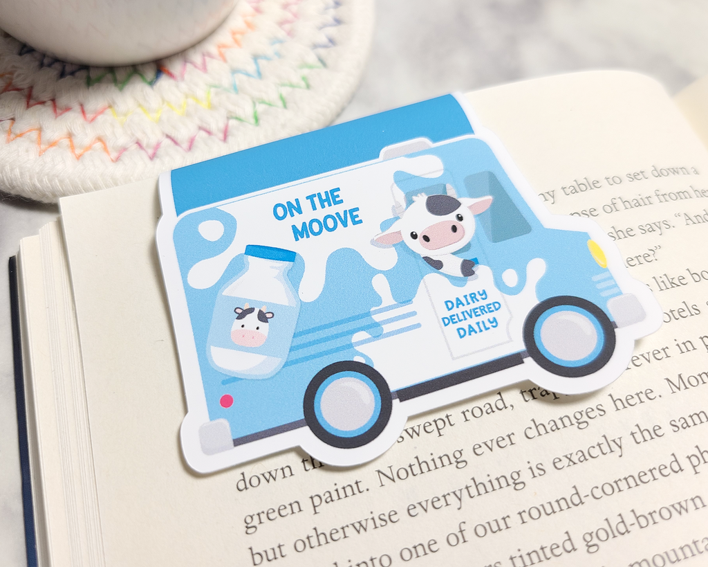 Cow Delivery Truck Magnetic Bookmark