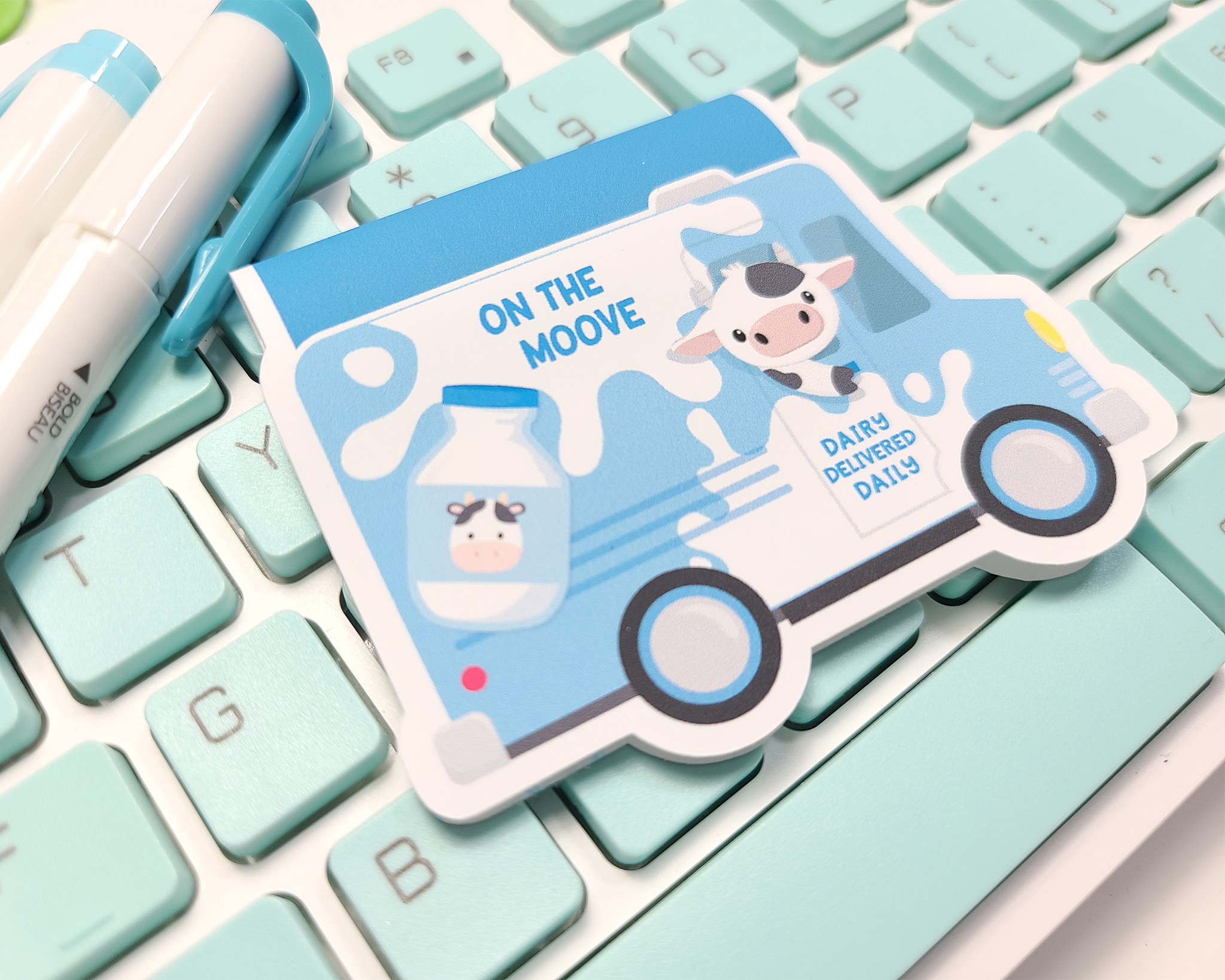 Cow Delivery Truck Magnetic Bookmark