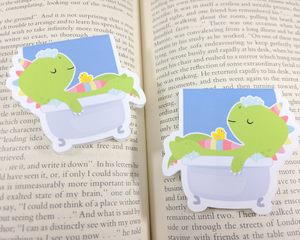 Dino Bubble Bath Magnetic Bookmark