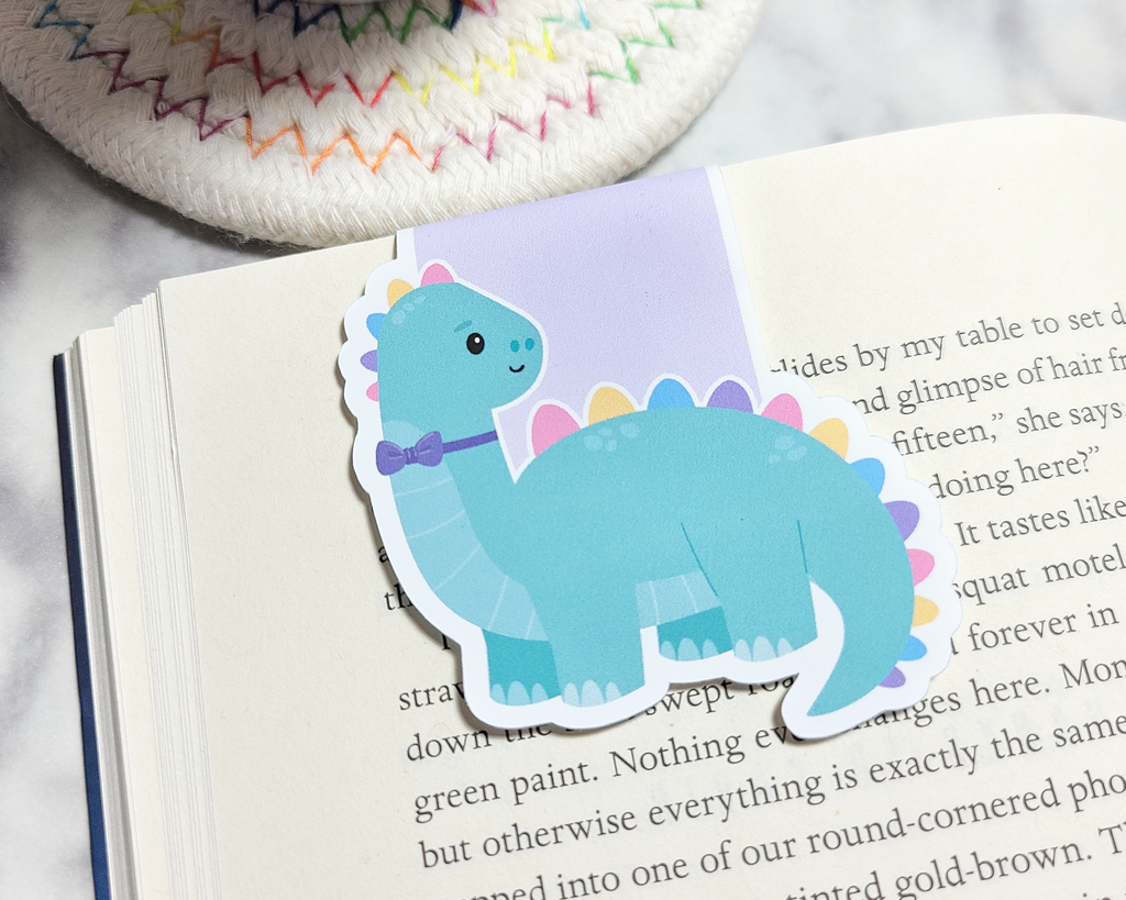 Dino Rainbow Magnetic Bookmark
